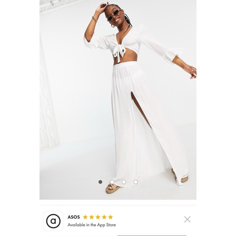 South Beach Tie front top with extreme slit maxi ASOS